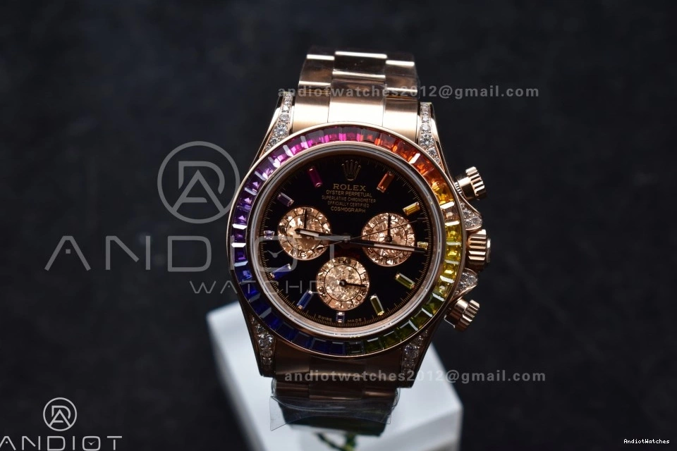 776 Bracelet Daytona Dial Best Edition ZF SH Black Diamonds 1:1 Durable on Rainbow 116595RBOW RG 0503
